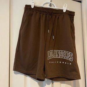 Men’s Los Angeles athletic shorts size medium, brown